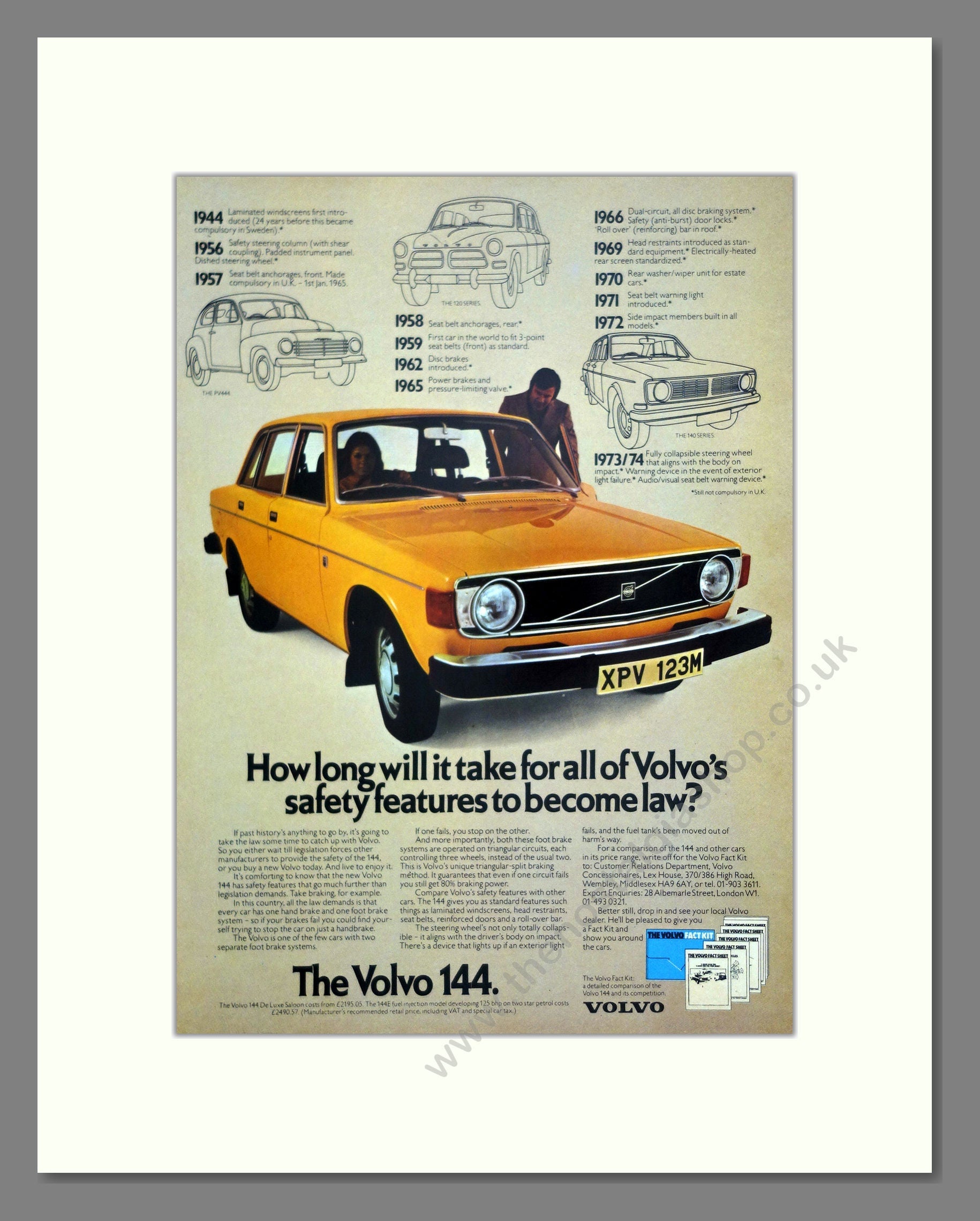 Volvo - 144. Vintage Advert 1974 (ref AD62057)