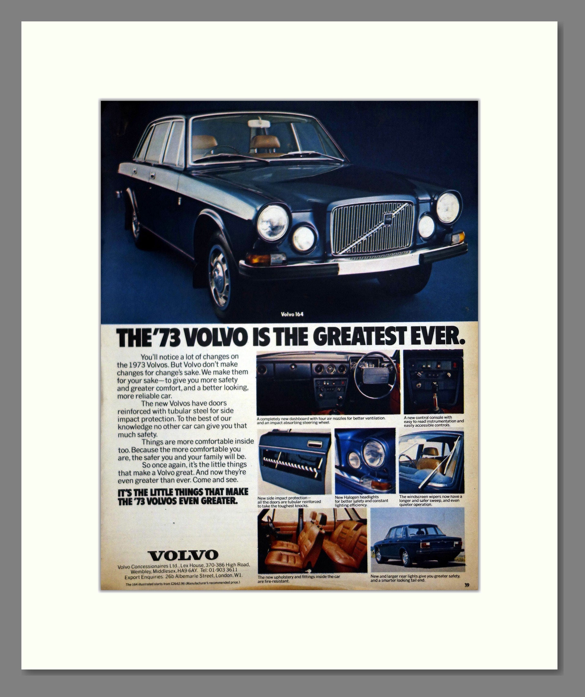 Volvo - 1973 Range. Vintage Advert 1972 (ref AD62060)
