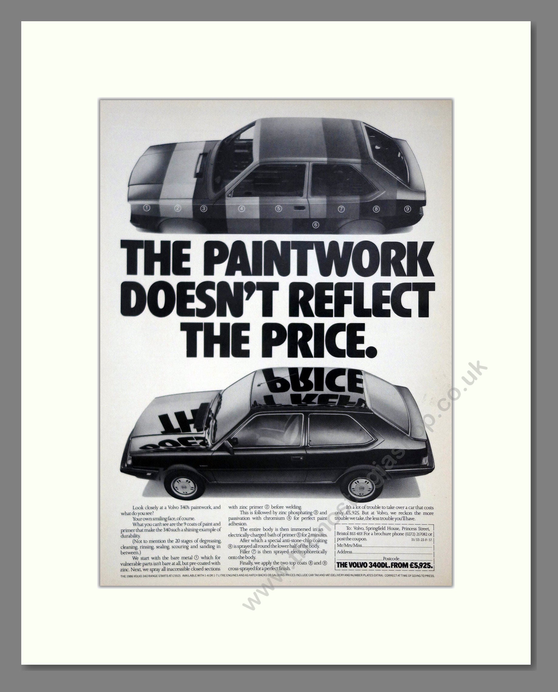 Volvo - 340. Vintage Advert 1986 (ref AD62062)