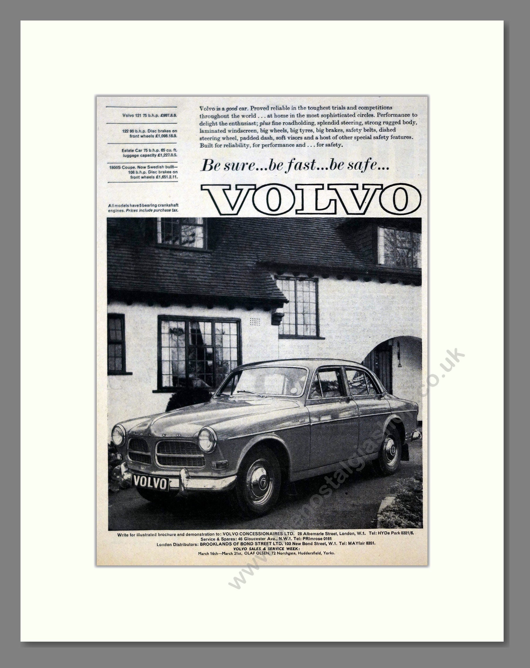 Volvo - 121. Vintage Advert 1964 (ref AD62076)