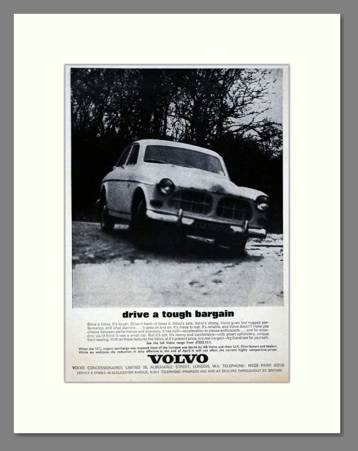 Volvo - 121. Vintage Advert 1965 (ref AD62085)