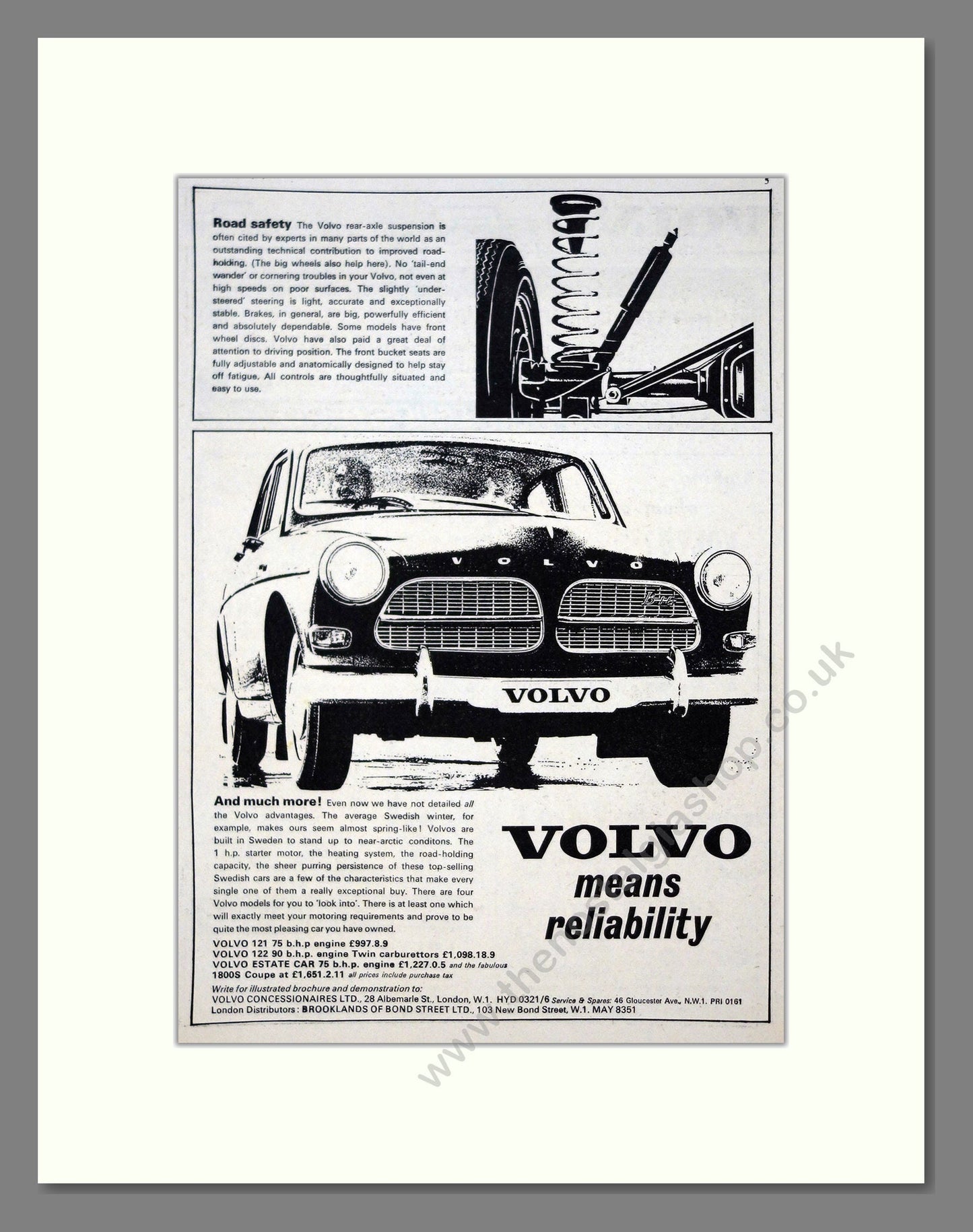 Volvo - 121. Vintage Advert 1964 (ref AD62086)