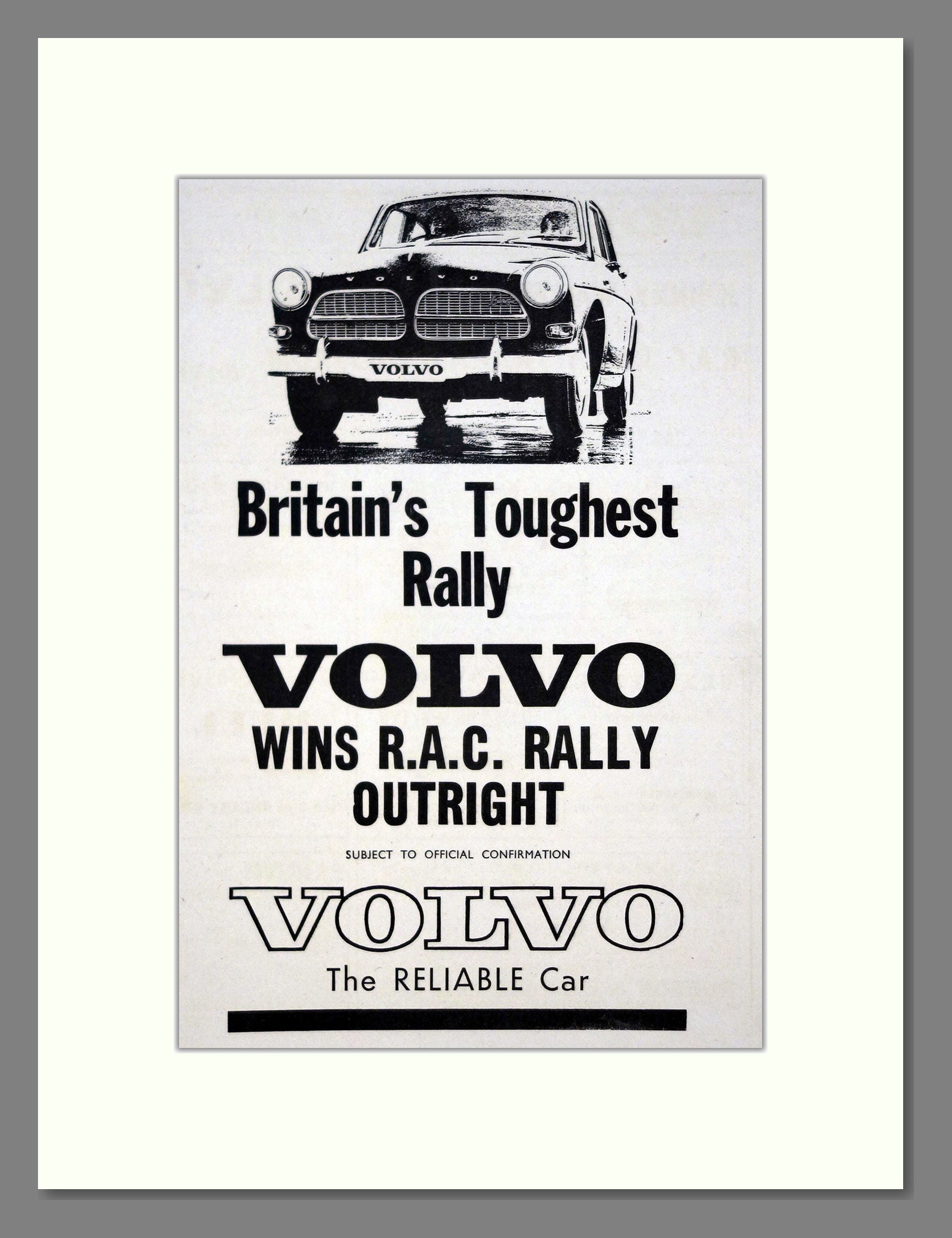 Volvo - 121 RAC Rally. Vintage Advert 1963 (ref AD62087) – The ...