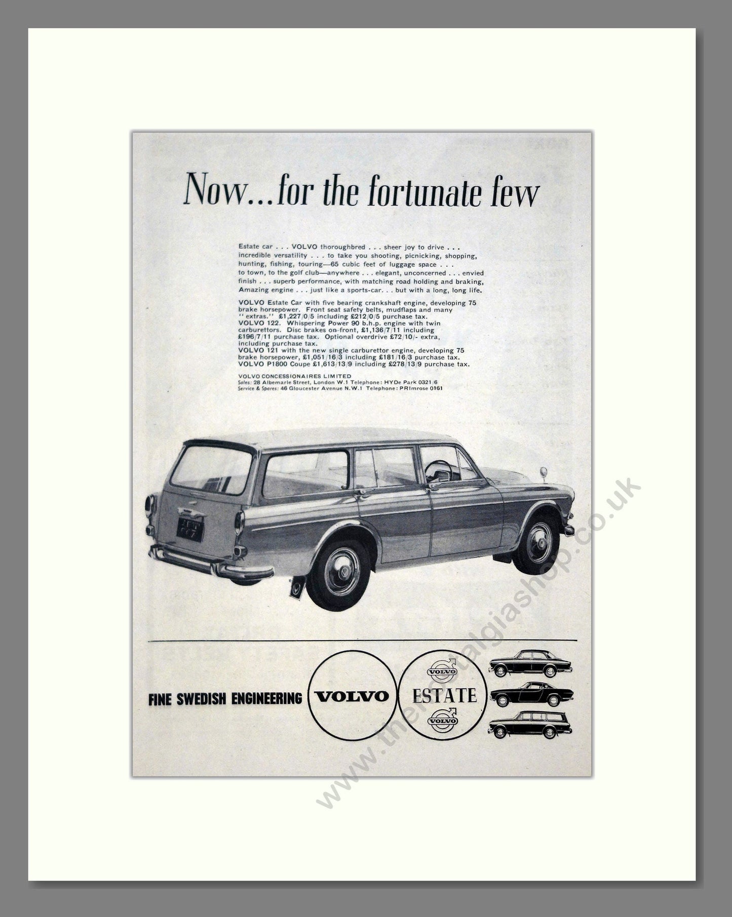 Volvo - 121 Estate. Vintage Advert 1963 (ref AD62092)
