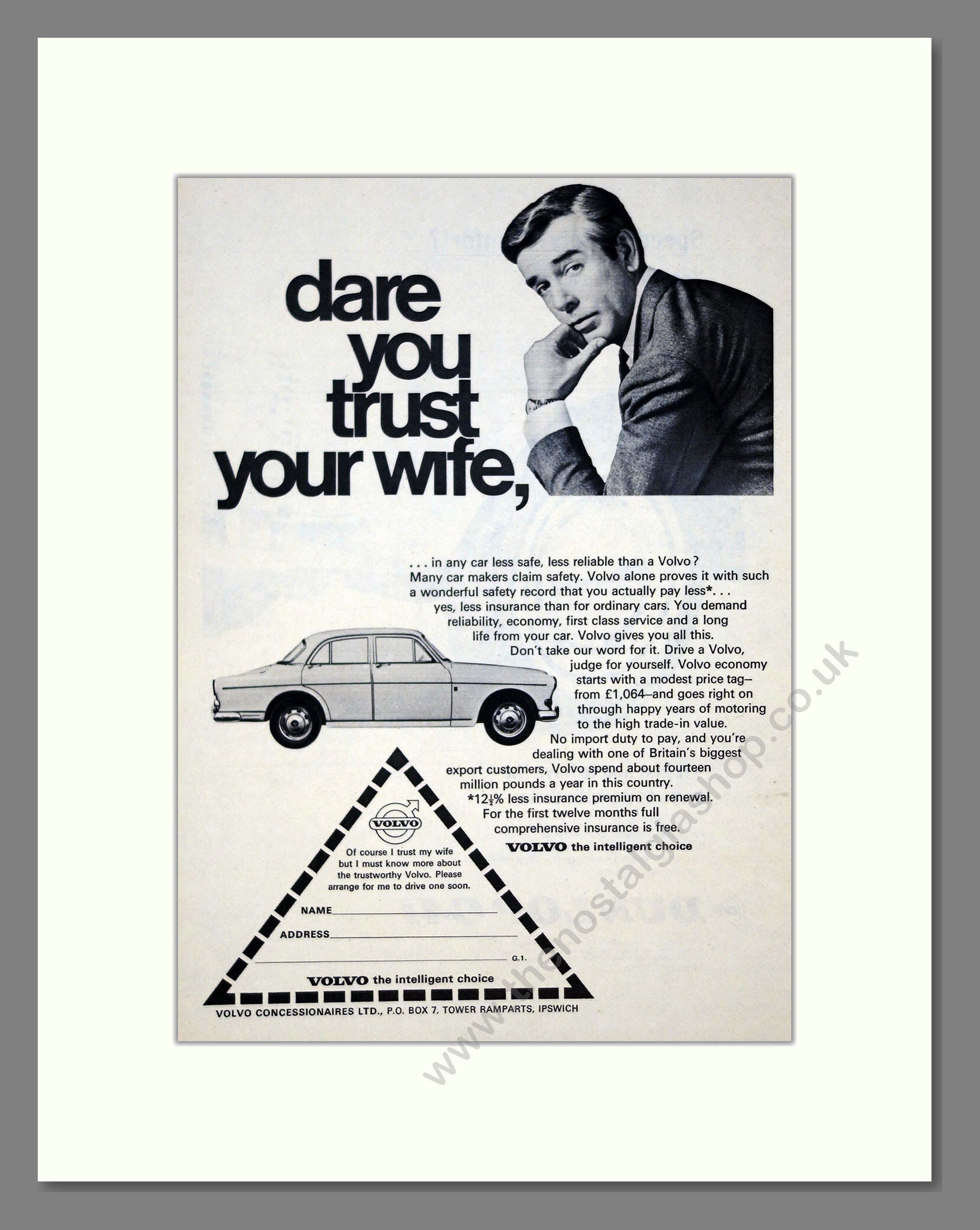 Volvo - 122. Vintage Advert 1967 (ref AD62093)