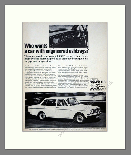 Volvo - 144. Vintage Advert 1967 (ref AD62097)