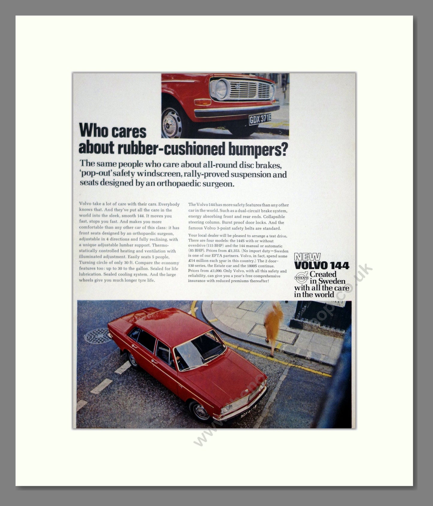 Volvo - 144. Vintage Advert 1967 (ref AD62098)