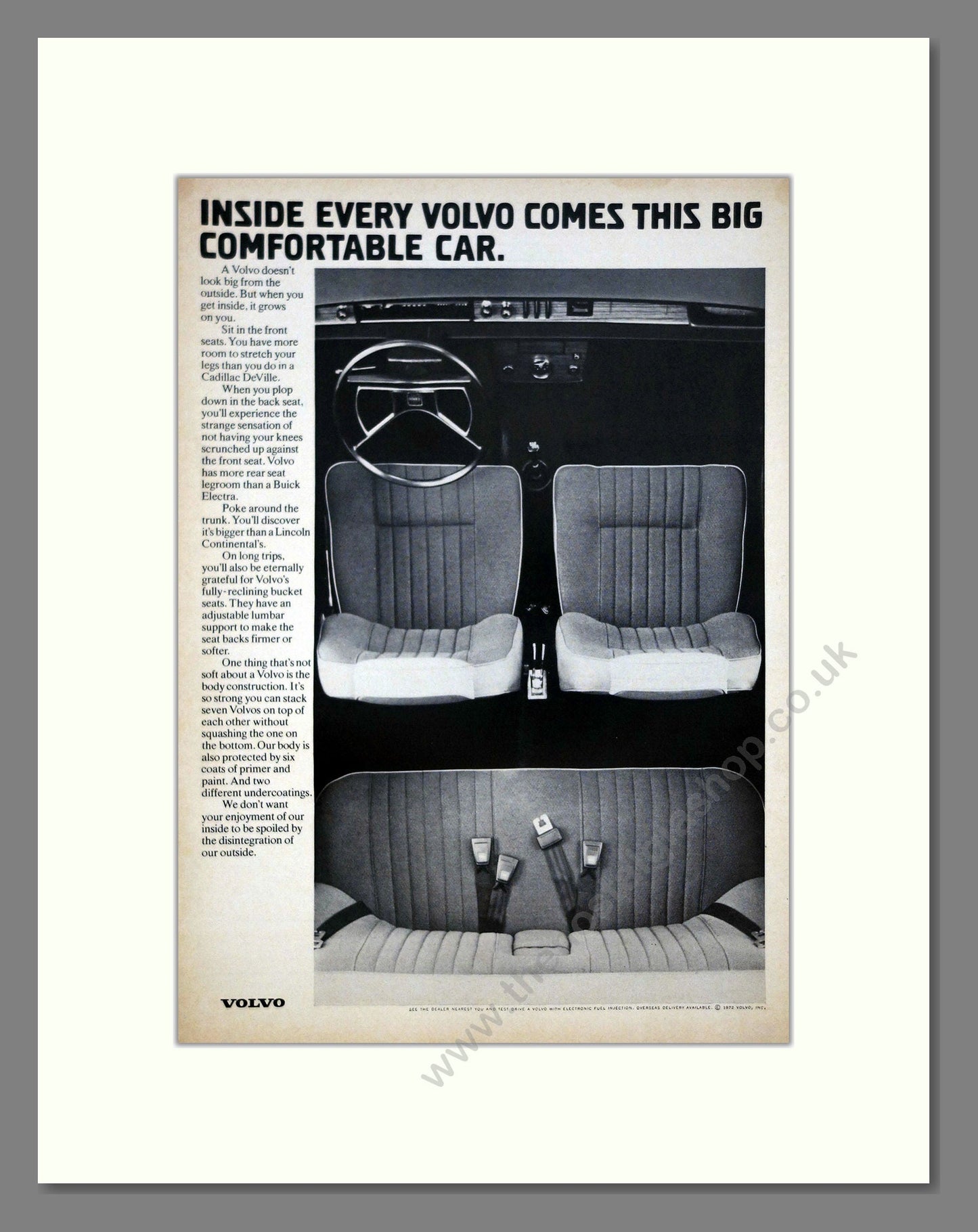Volvo - Interiors. Vintage Advert 1972 (ref AD62105)