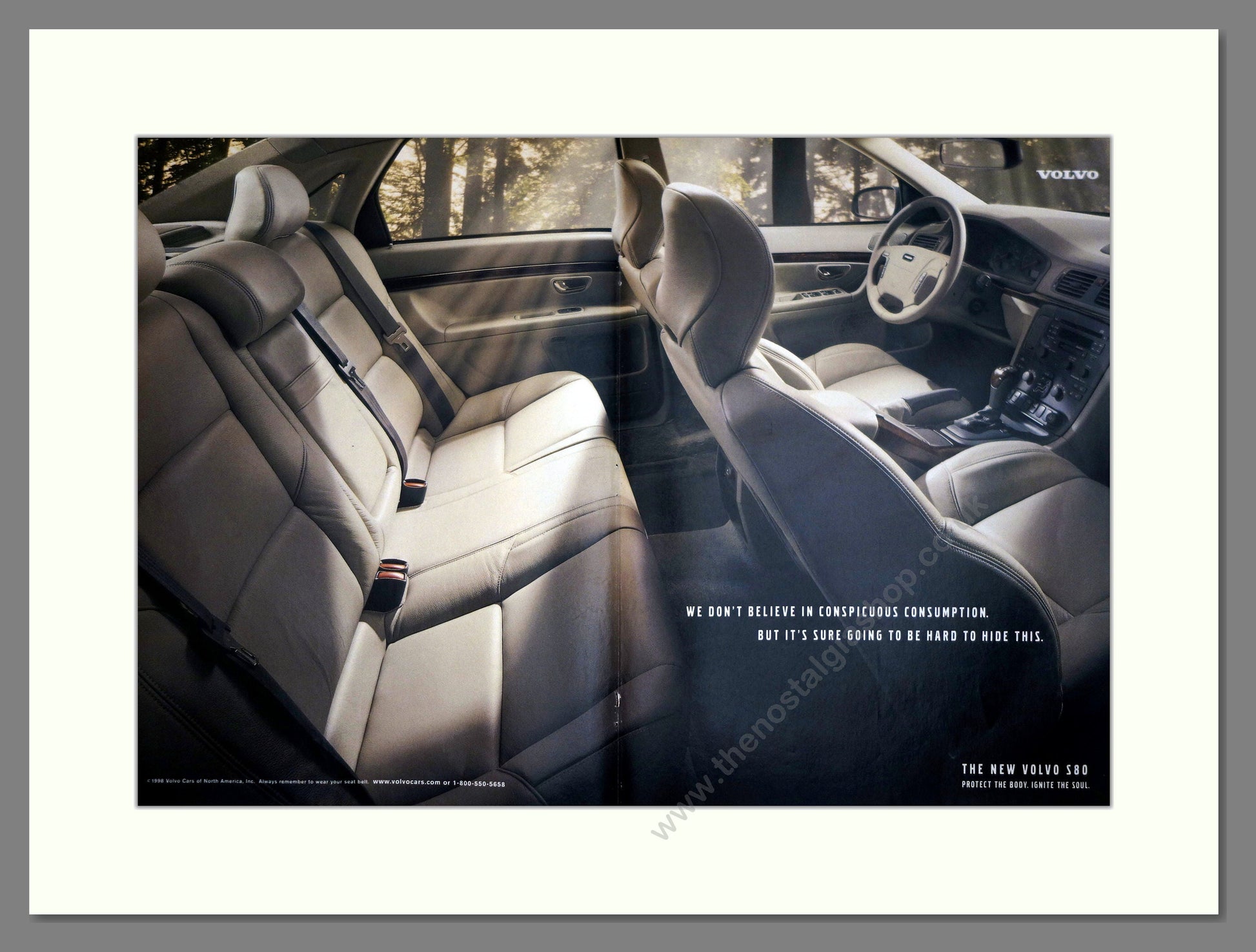 Volvo - S80 Interior. Vintage Advert 1998 (ref AD62110)