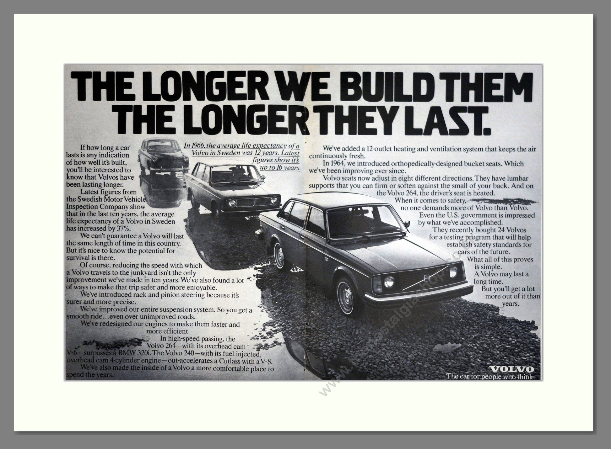 Volvo - Long Life Cars. Vintage Advert 1977 (ref AD62111)