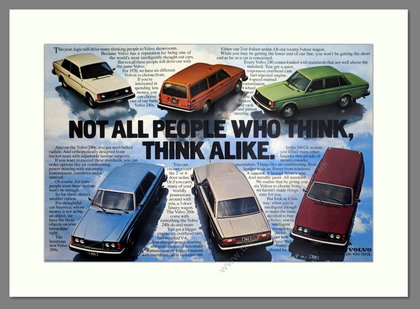 Volvo - 240 / 260 Range. Vintage Advert 1976 (ref AD62112)