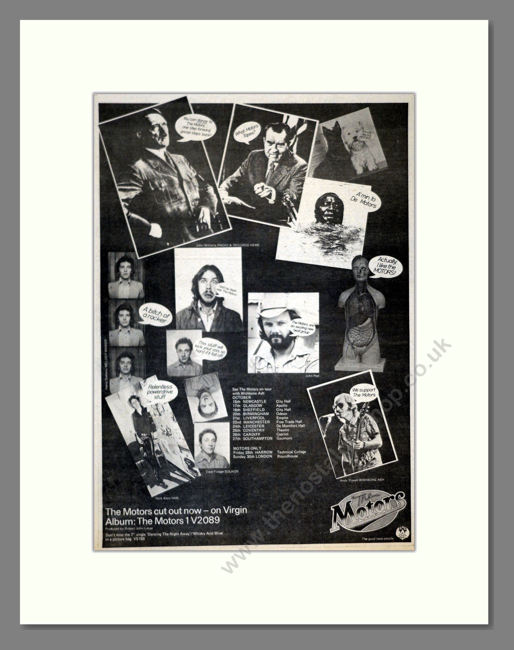 Motors (The) - The Motors 1 V2089. Vintage Advert 1977 (ref AD17983)