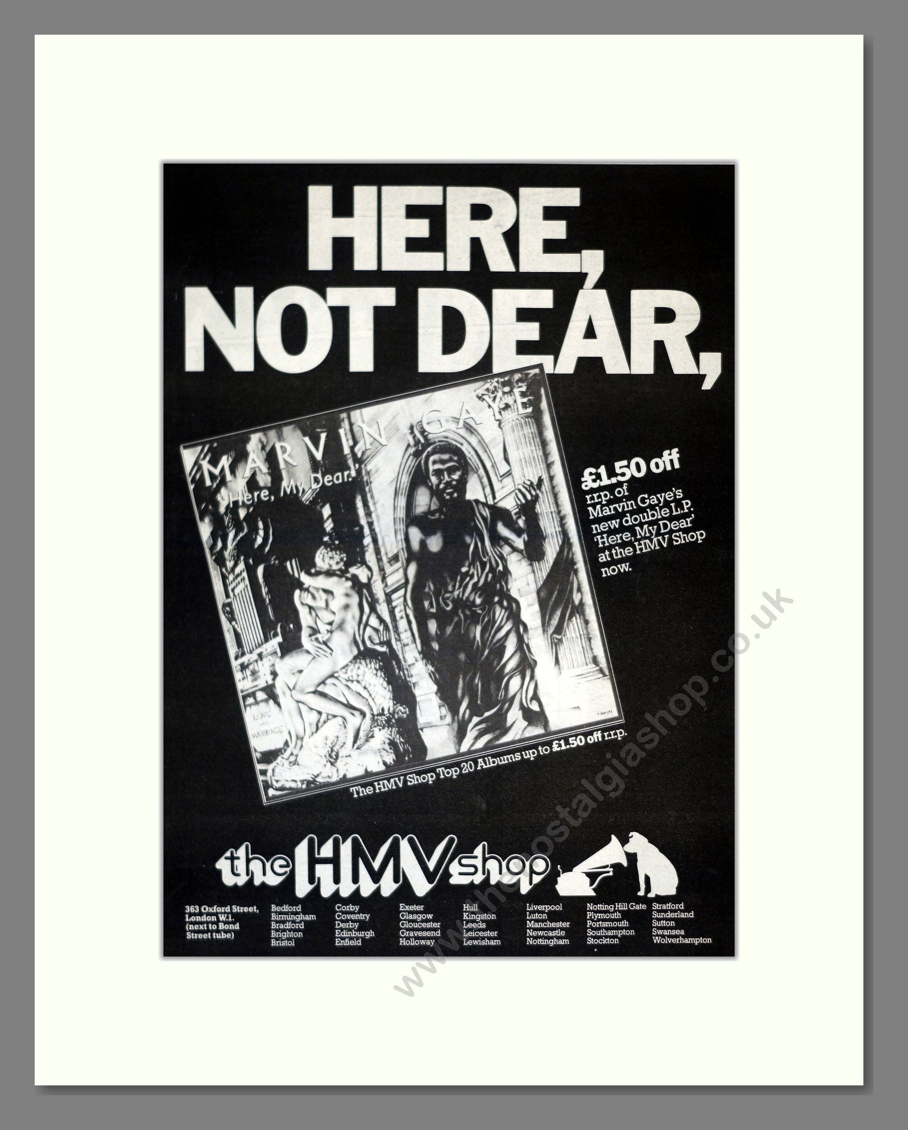 Marvin Gaye - Here My Dear. Vintage Advert 1979 (ref AD17990)