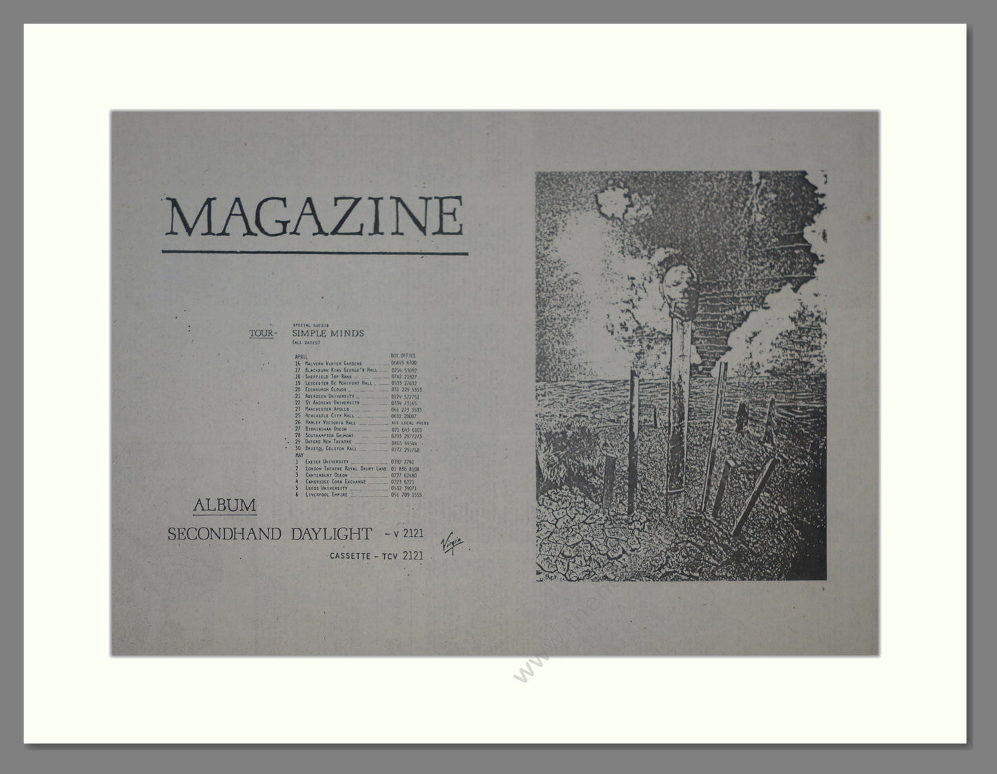 Magazine - Secondhand Daylight. Vintage Advert 1979 (ref AD17998)