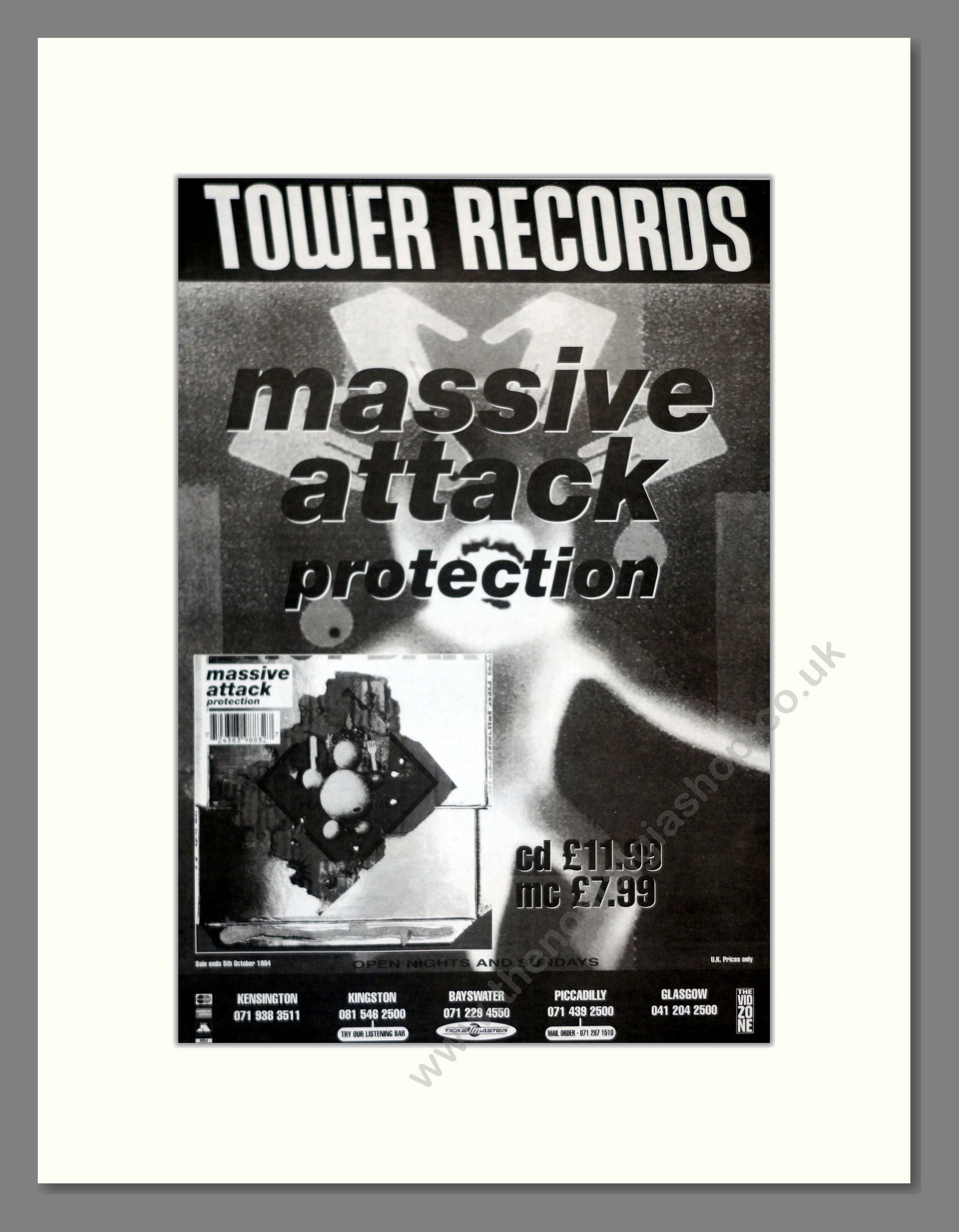 Massive Attack - Protection. Vintage Advert 1994 (ref AD17999) – The ...