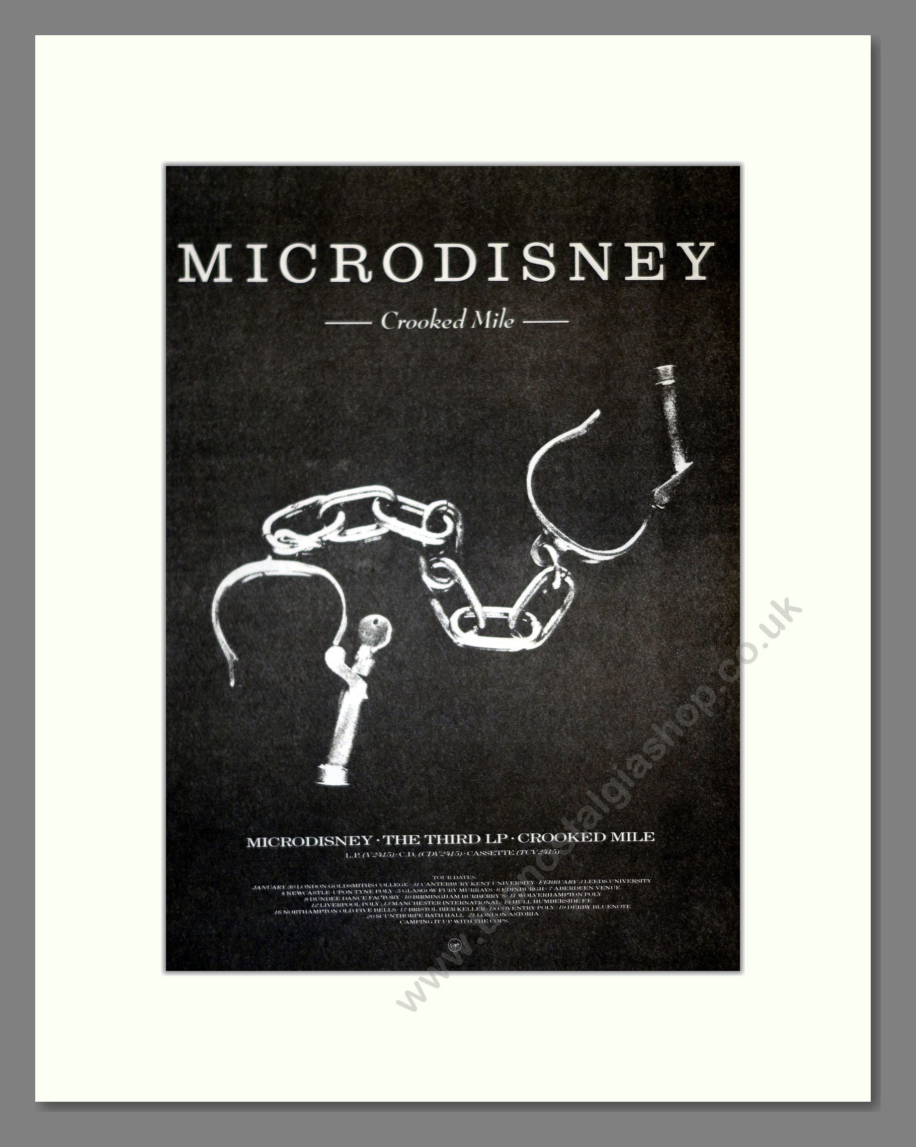 Microdisney - Crooked Mile. Vintage Advert 1987 (ref AD18000)