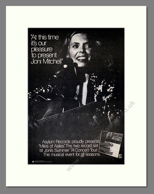 Joni Mitchell - Miles Of Aisles. Vintage Advert 1975 (ref AD301893)