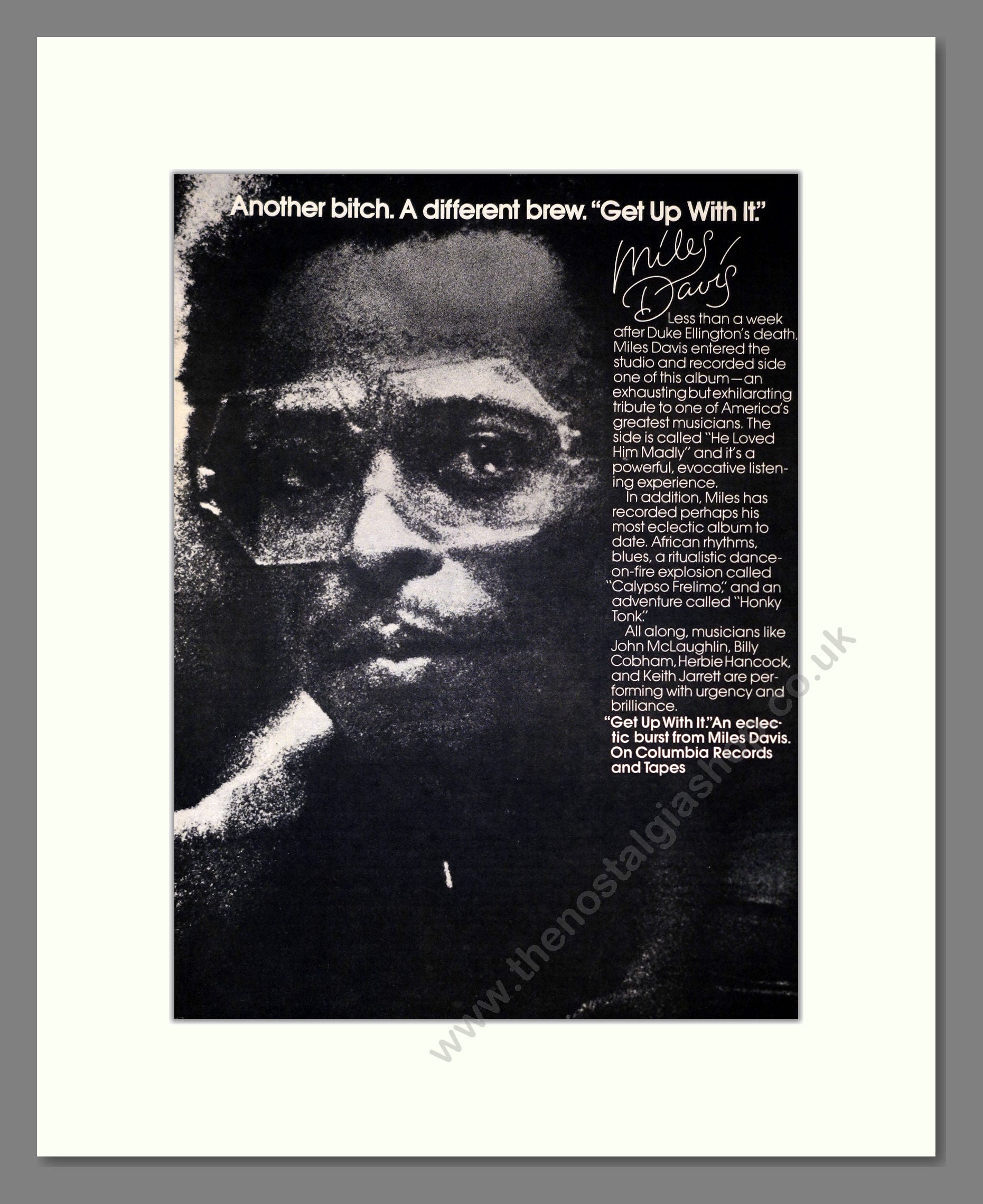Miles Davis - Get Up With It. Vintage Advert 1975 (ref AD301894)