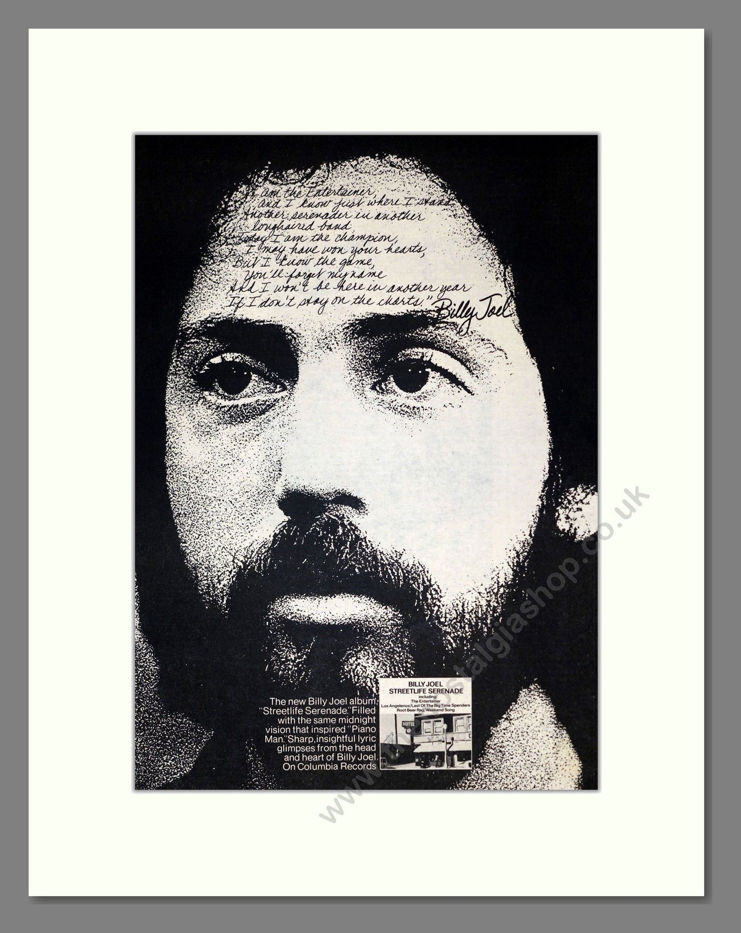 Billy Joel - Streetlife Serenade. Vintage Advert 1974 (ref AD301915)