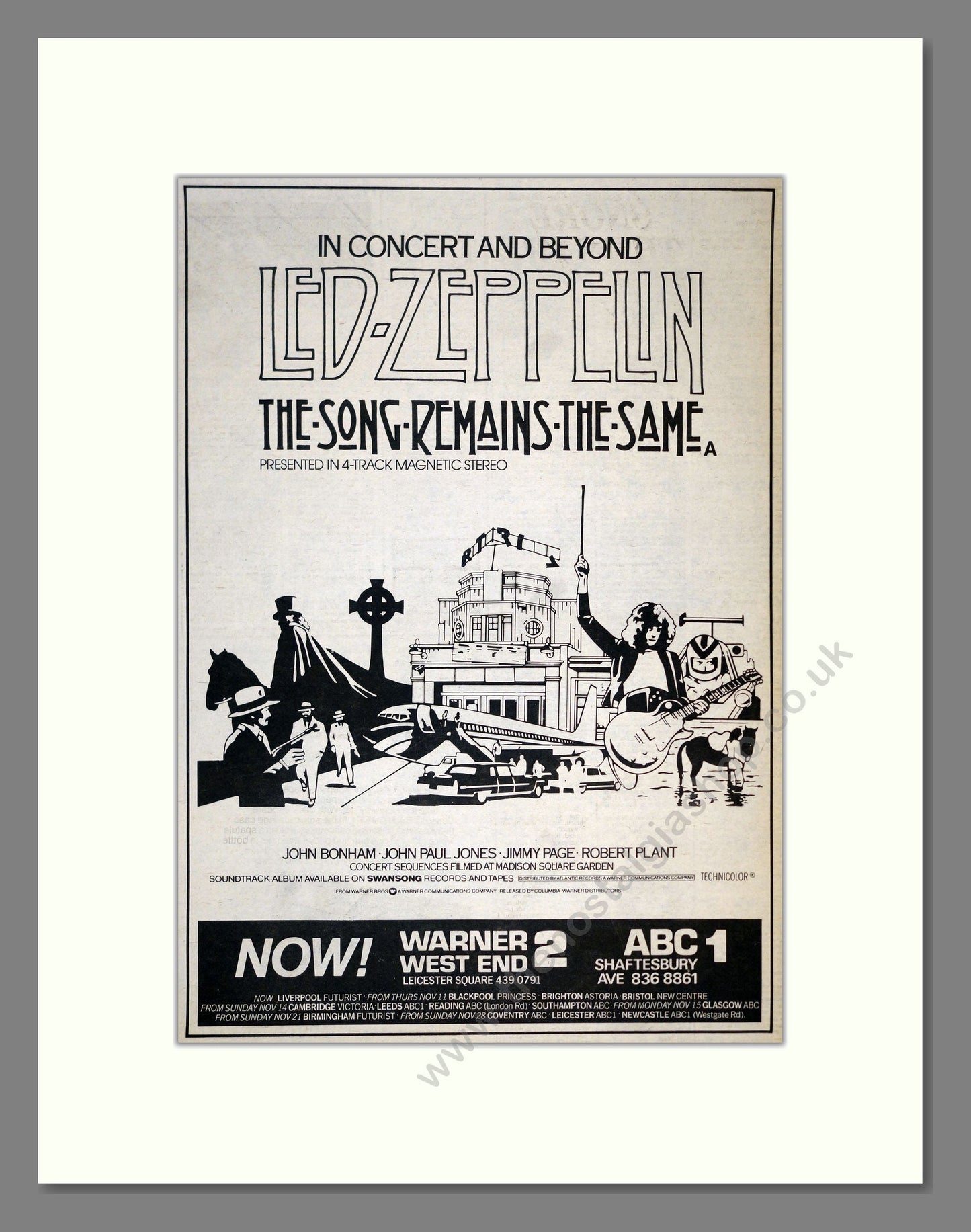 Led Zeppelin - The Song Remains The Same. Vintage Advert 1976 (ref AD18010)