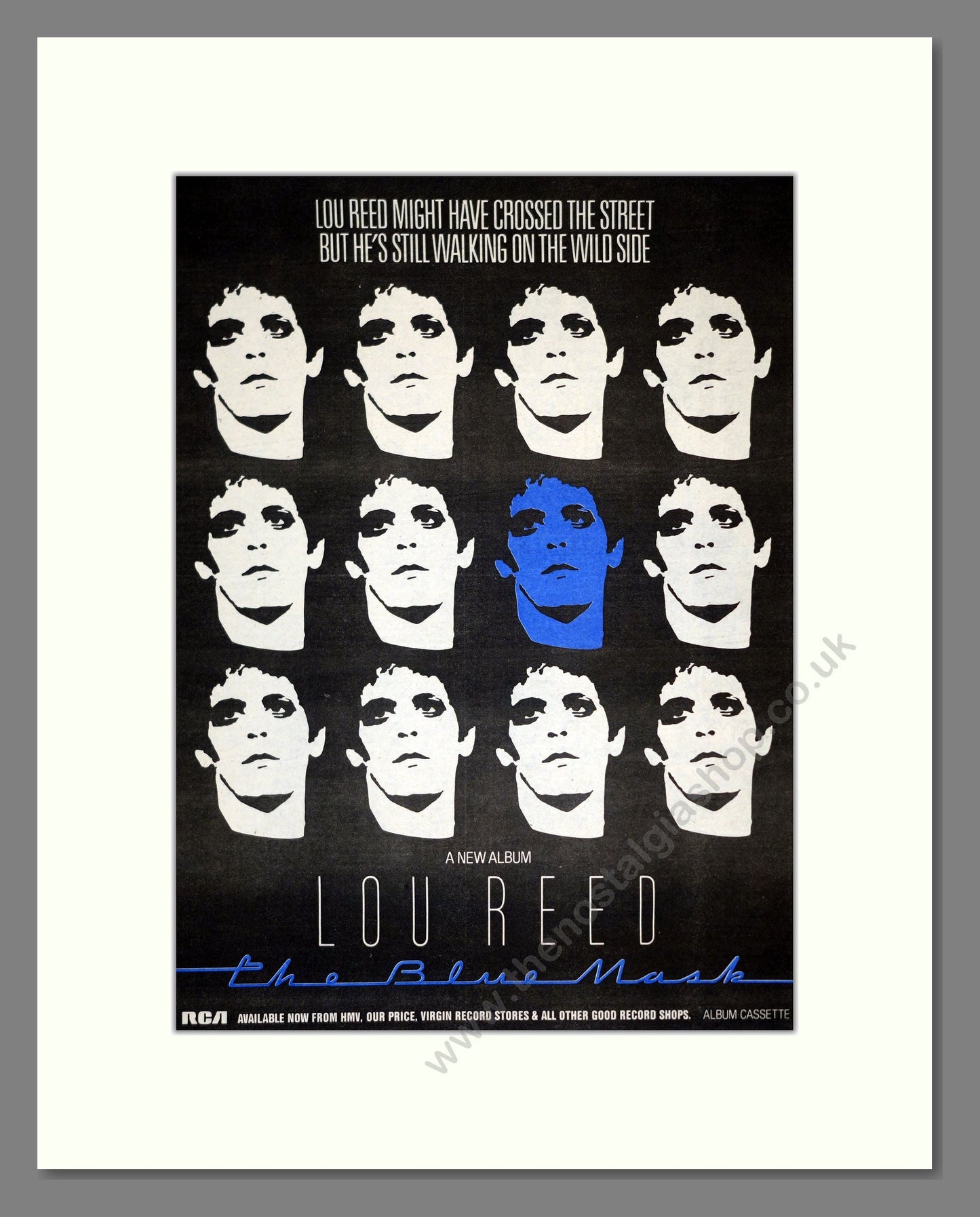 Lou Reed - The Blue Mask. Vintage Advert 1982 (ref AD18014)