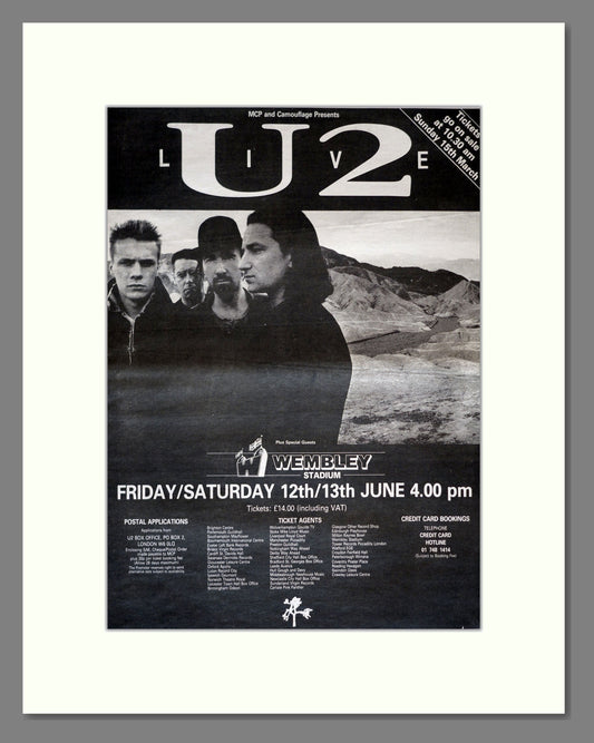 U2 - Live At Wembley. Vintage Advert 1987 (ref AD18052)