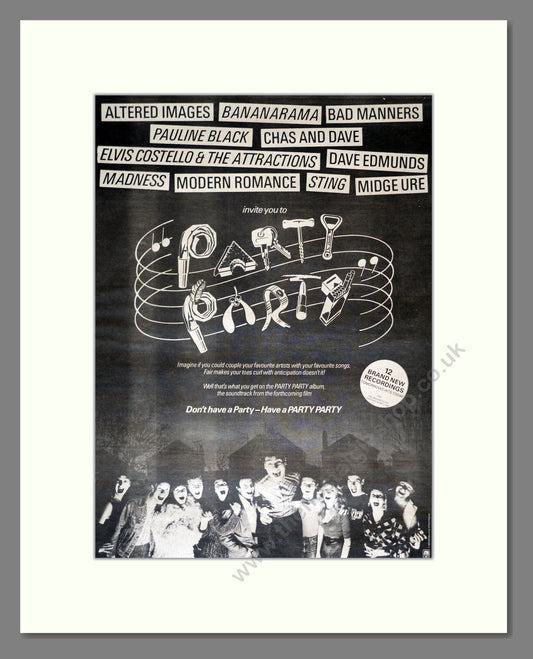 Various Artists - Party Party. Vintage Advert 1982 (ref AD18058)