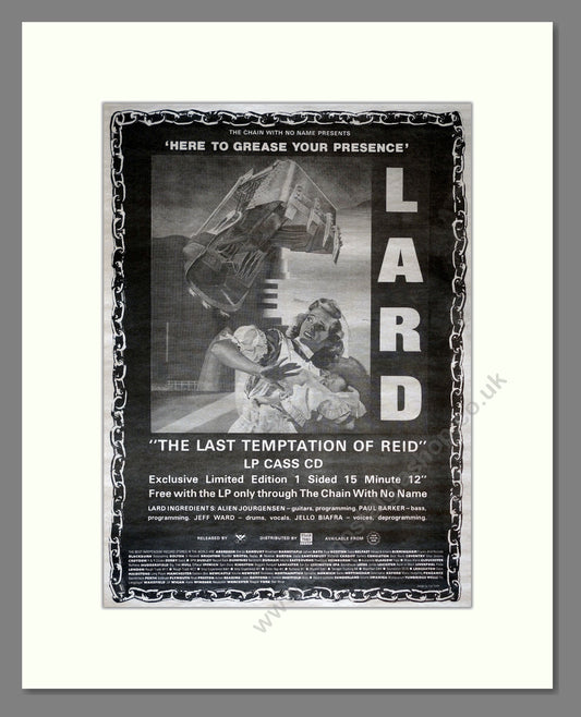 Lard - The Last Temptation Of Reid. Vintage Advert 1990 (ref AD18062)