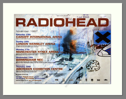 Radiohead - UK Tour. Vintage Advert 1997 (ref AD62117)