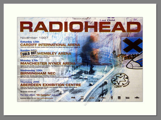 Radiohead - UK Tour. Vintage Advert 1997 (ref AD62118)