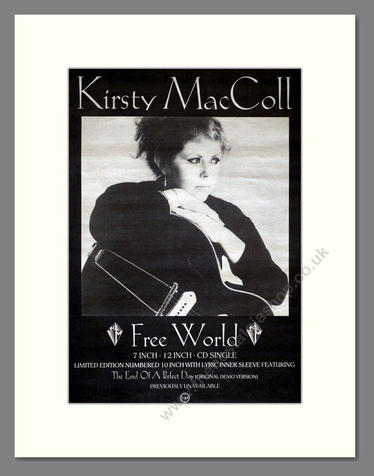 Kirsty MacColl - Free World. Vintage Advert 1989 (ref AD62119)