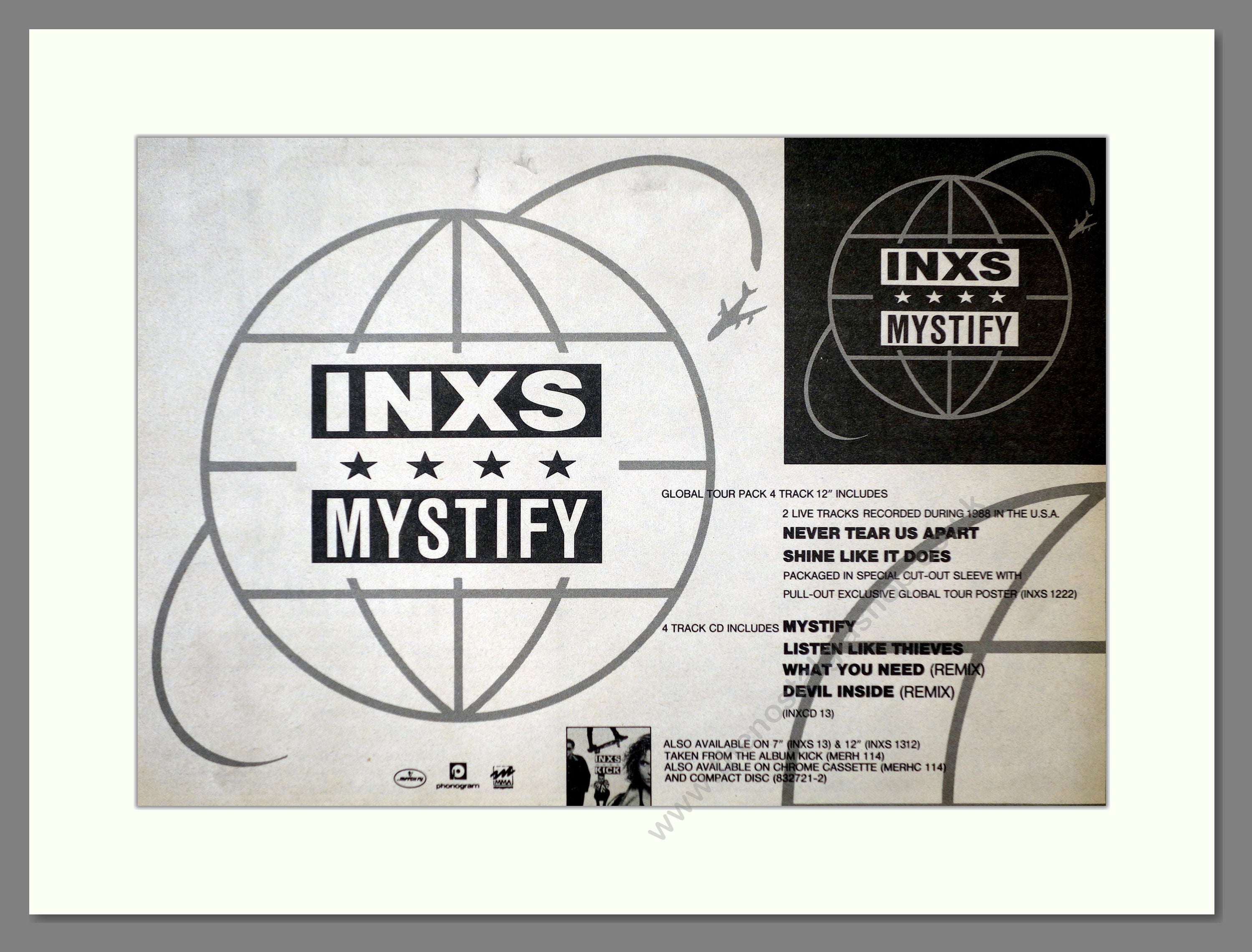 INXS - Mystify. Vintage Advert 1989 (ref AD62120) – The Nostalgia Shop