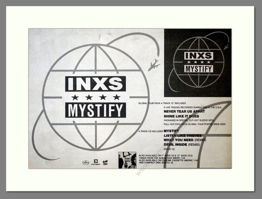 INXS - Mystify. Vintage Advert 1989 (ref AD62120)