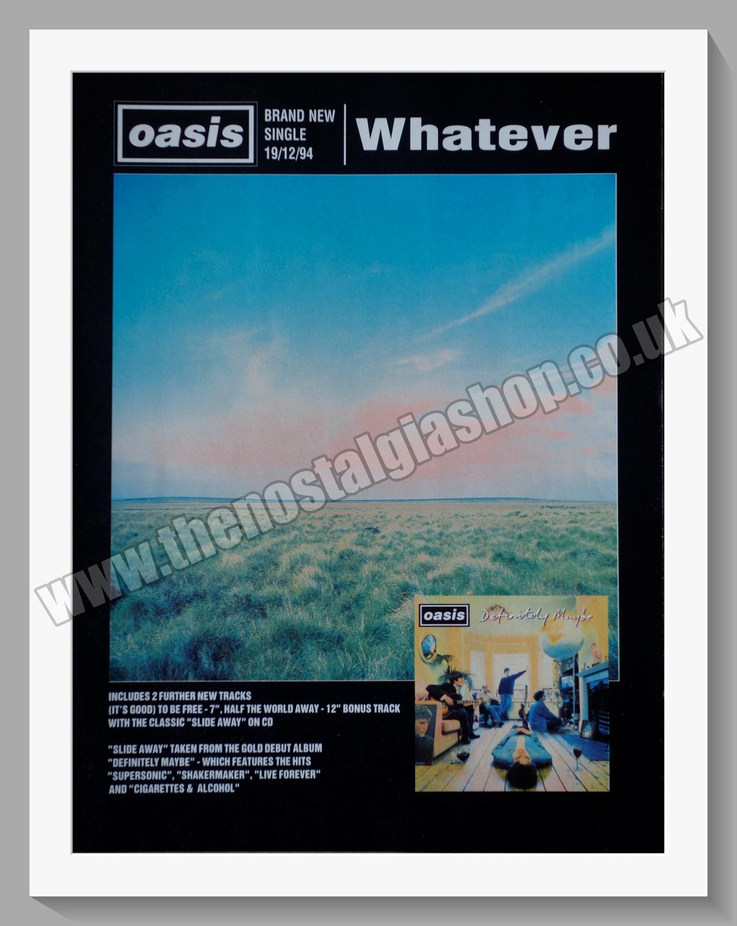 Oasis. Whatever. 1994. Original advert. (ref AD56483)