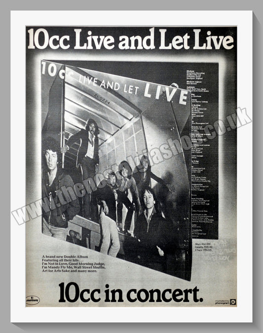 10cc Live And Let Live. Original Advert 1977 (ref AD14216)