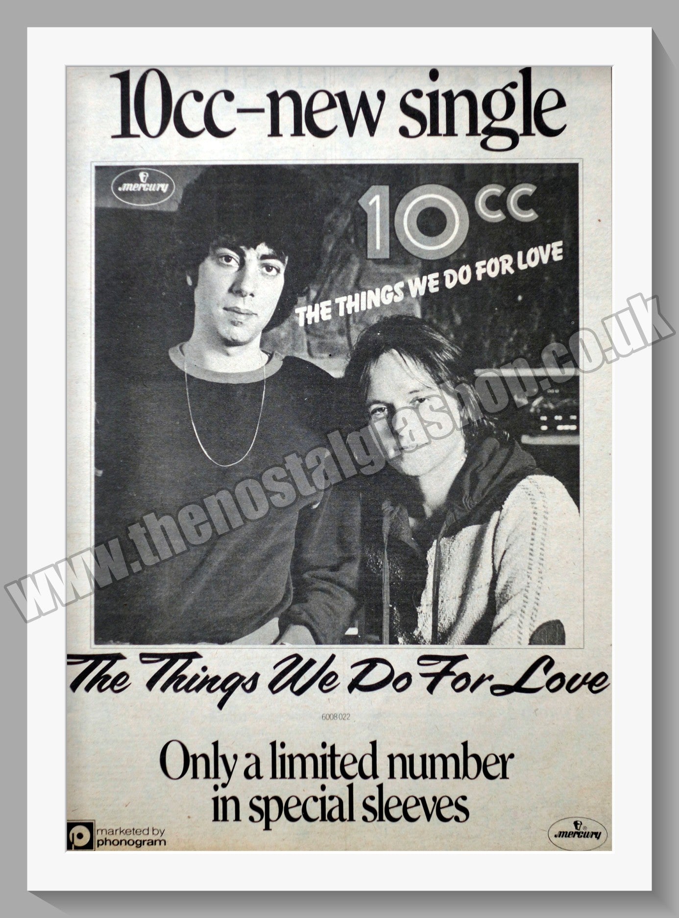 10cc The Things We Do For Love. Original Advert 1976 (ref AD14223)