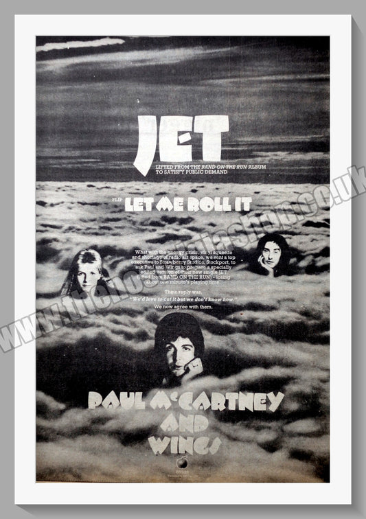 Wings. Jet, Let Me Roll It . Vintage Advert 1974 (ref AD14310)