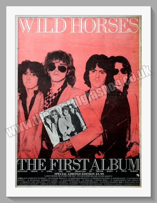 Wild Horses First Album. Original Vintage Advert 1980 (ref AD14369)