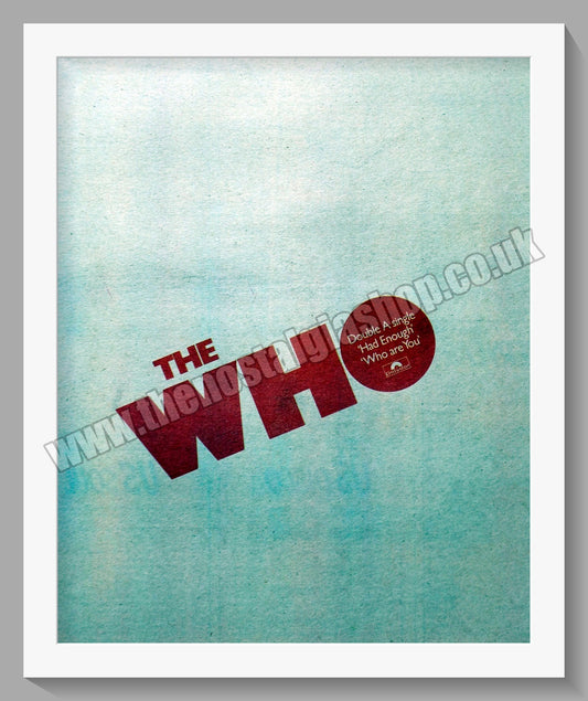 Who (The). Who Are You, Had Enough. Original Vintage Advert 1978 (ref AD14393)