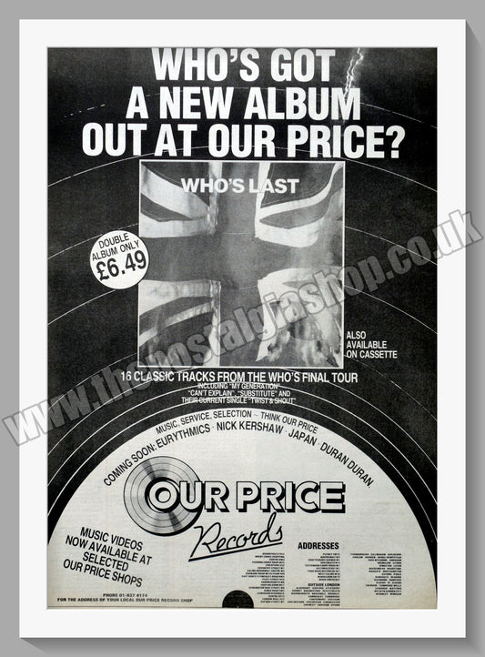 Who (The). Who's Last. Original Vintage Advert 1984 (ref AD14396)