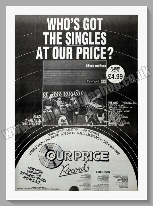 Who (The). The Singles. Original Vintage Advert 1984 (ref AD14397)