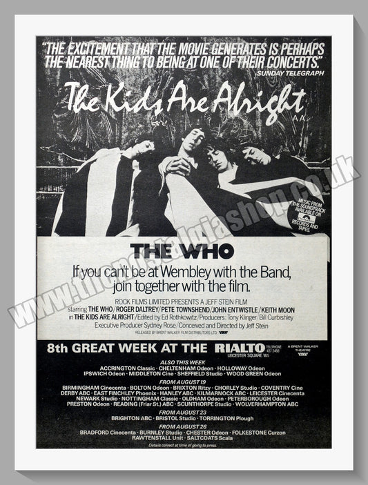 Who (The) The Kids Are Alright. Original Vintage Advert 1979 (ref AD14404)