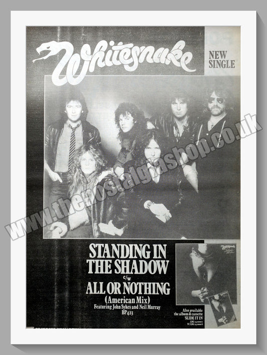 Whitesnake. Standing In The Shadow. Original Vintage Advert 1984 (ref AD14412)