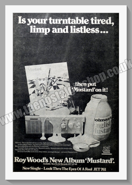 Roy Wood. Mustard. Original Vintage Advert 1976 (ref AD14427)