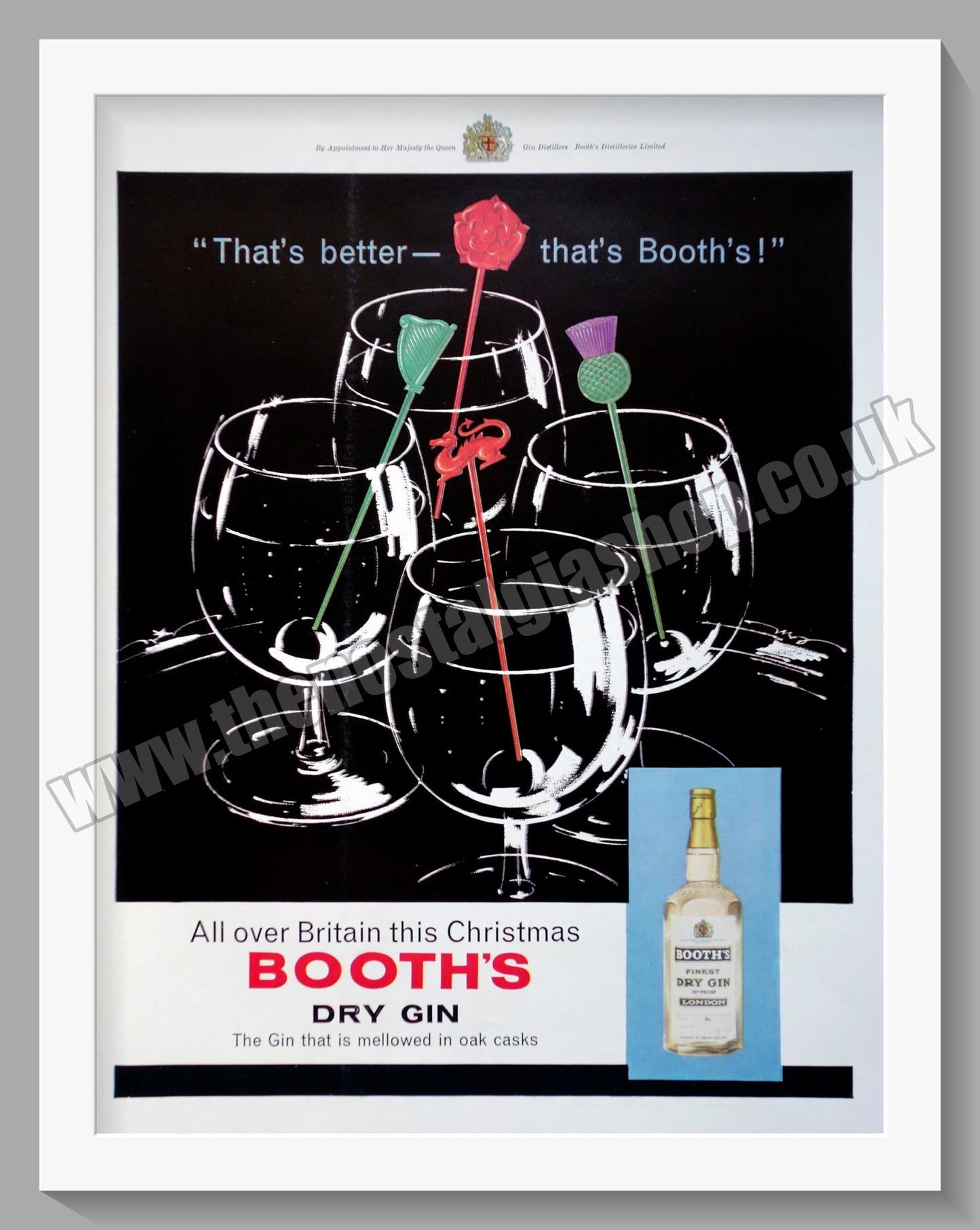 Booth's London Dry Gin. Original Advert 1960 (ref AD300297)