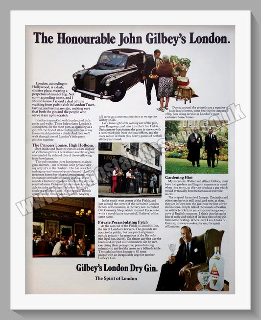 Gilbey's Gin. Original Advert 1969 (ref AD300305)