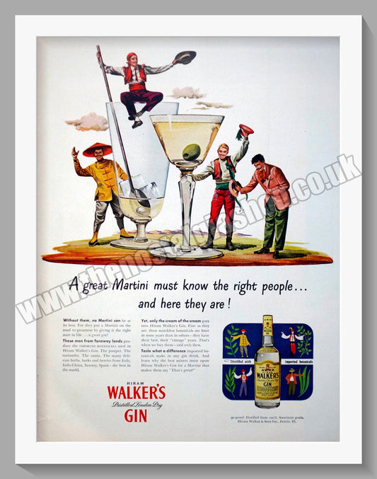 Walker's Gin. Original Advert 1952 (ref AD300309)