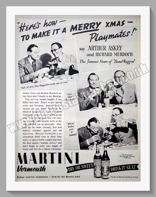 Martini Vermouth. Original Advert 1939 (ref AD300273)