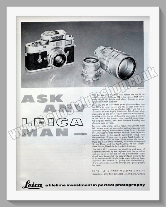 Leica M2 35mm Camera. Original Advert 1960 (ref AD300313)