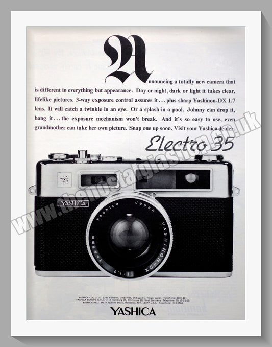 Yashica Electro 35 Camera. Original Advert 1966 (ref AD300329)